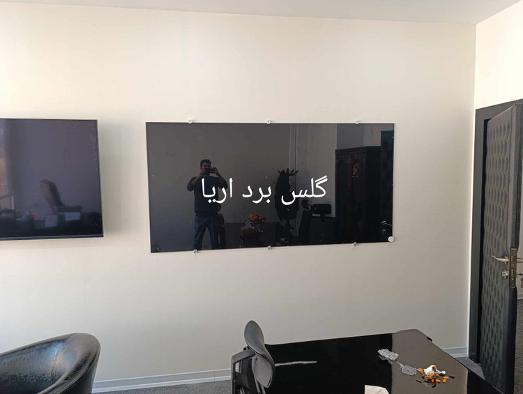 وایت برد شیشه ای مشکی 80*120 ارسال و نصب رایگان
