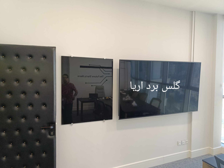 وایت برد شیشه ای مشکی مغناطیسی سایز 80*120 ارسال و نصب رایگان